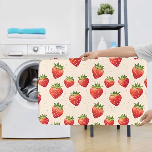 Tapis de salle de bain ultra absorbant lavable style fraise - 7