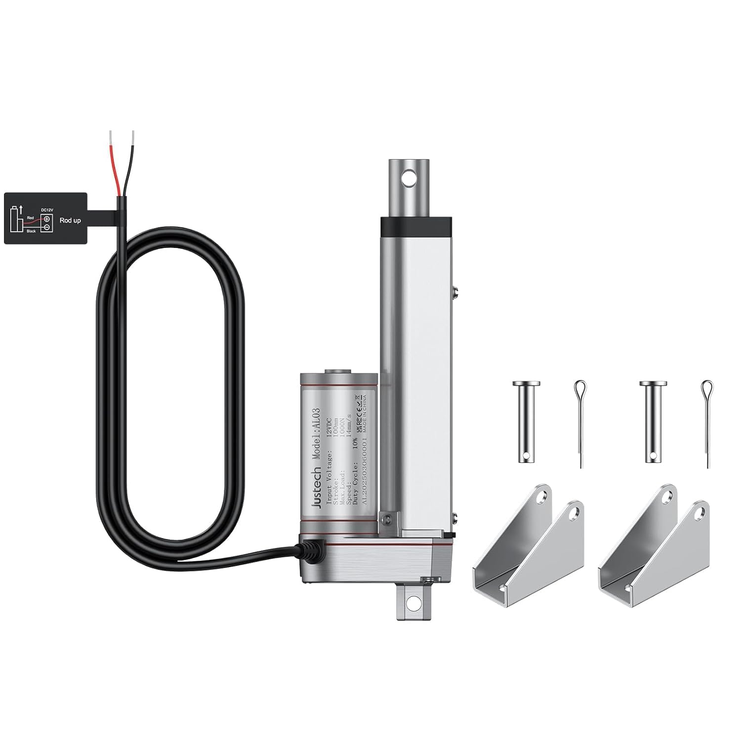 Justech 12V Heavy-Duty Linear Actuator - 6 Inch, 225 LBS (1000N) Silent Operation — Amazon image 8