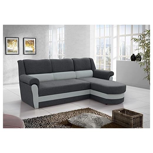 Don Baraton anticrisis.net Sofá Chaise Longue Cama con arcón - Parma (Gris, Chaise Longue Derecha)