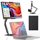 EVICIV モバイルモニター 15.6インチ【卓上スタンド付き】FHD モバイルディスプレイ 標準HDMI Type-C搭載 薄型軽量 持ち運び 1080P HDR 100%広色域 PS3 4 5 XBOX Switch ゲーミング ポータブルモニター 保護カバー付き 非光沢 IPSパネル ブルーカット 在宅勤務 サブモニター VESA/PC/スマホ/Macなど対応 EVC-156ZJ image