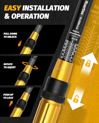 Image of 6-Piece Torque Wrench Set (1 /4 inch, 3 /8 inch, 1 /2 inch Drive) - ±3% High Precision Click Tool Kit with Extension Bars - Prevent Bolt Stripping for Car, Motorcycle & Carbon Bike Maintenance