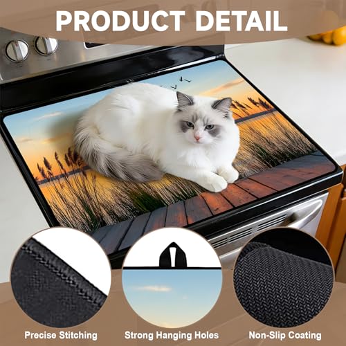 Image of Stove Burner Covers Non-Slip Electric Cooktop Protector Mat (G255175)