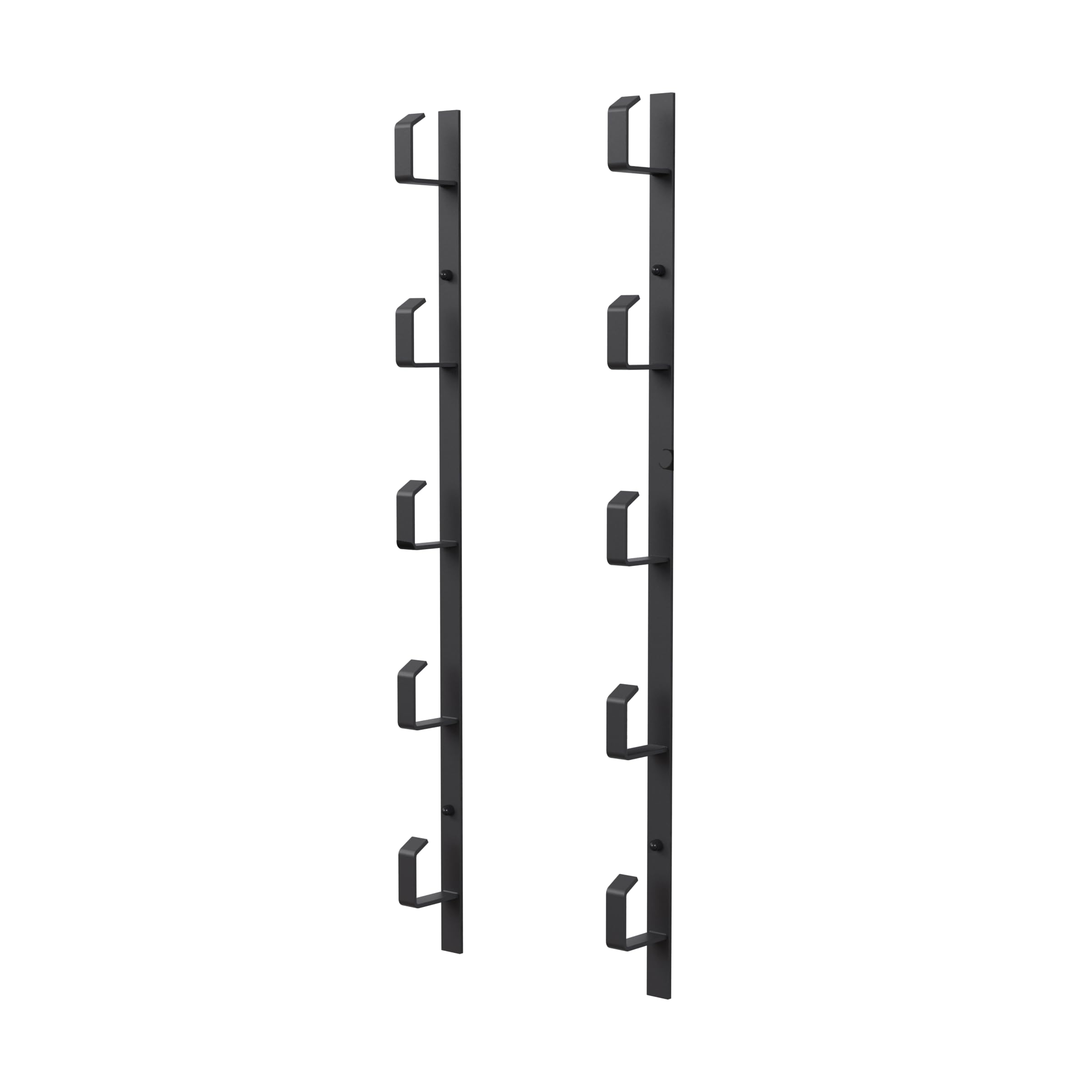 QLS Supporto per canne da pesca, da parete, da soffitto, fino a 5 canne da pesca, in acciaio verniciato a polvere, colore nero