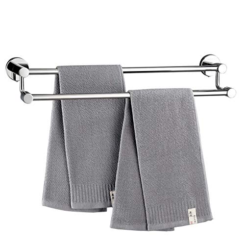 Porte-serviettes double 60cm pour optimiser et sécher le linge dans votre salle de bain - 2