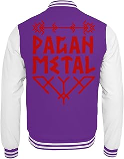 Asatru - Sudadera de Estilo Universitario (Metal), Color Rojo Lila-Weiss M