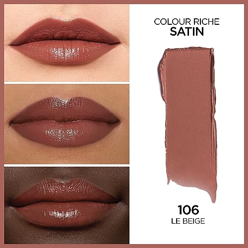 L’Oréal Paris Colour Riche Original Creamy, Hydrating Satin Lipstick with Argan Oil and Vitamin E, Le Beige , 1 Count