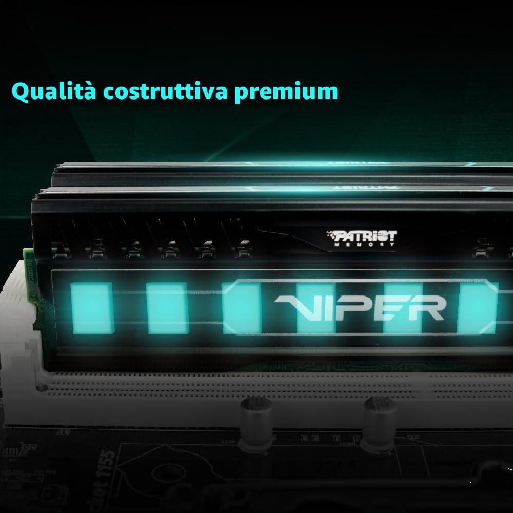 Patriot Memory Viper 3 Black Mamba DDR3 1600 16GB (2x8GB) C10 Kit Memoria Gaming XMP 1.3 Nero PV316G160C0K