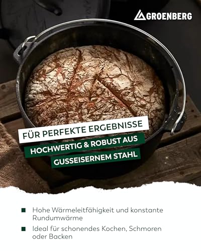 Groenberg Feuertopf Askja Pot 10L Koch Topf Dutch Oven Camping Outdoor Gusseisen