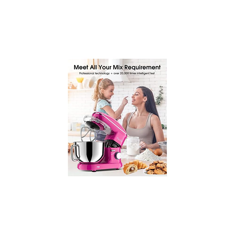 Facelle Stand Mixer 1500W 6Speed Pink Purple