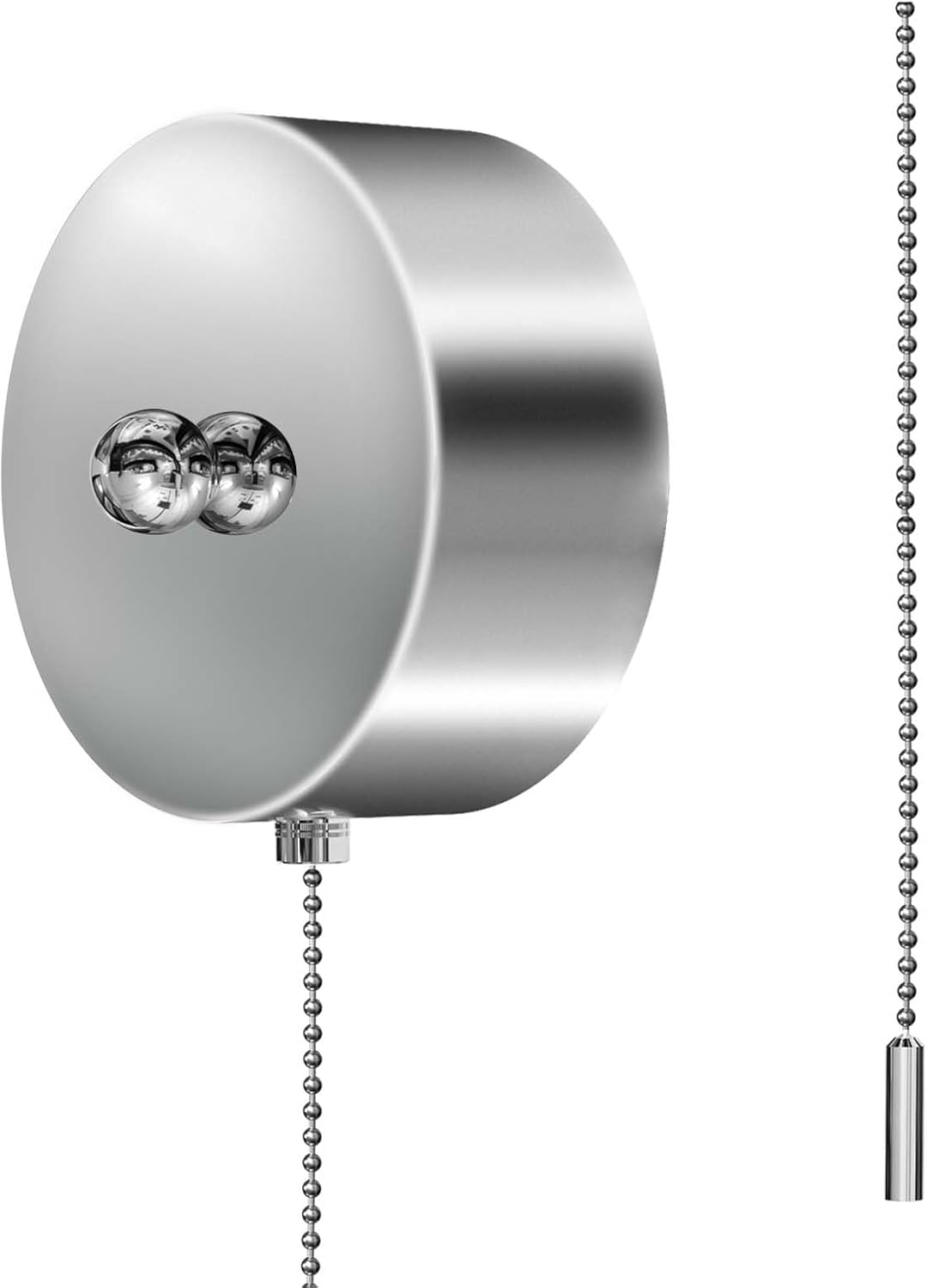 Lustaled Bathroom Celling Light Pull Cord Switch and Chain Kit, Chrome
