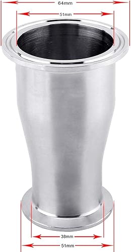 Miniatura 2 de Beduan Reductor Tri Clamp Férula Acero Inoxidable 304 Instalación Sanitaria Tubo de 2" OD a 1-12" Tubo OD (Paquete de 1)