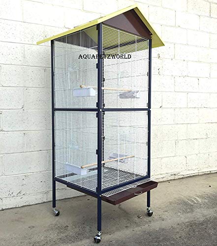 AQUAPETZWORLD 168cm Large Elegant Wrought Iron Bird Aviary Metal Canary ... - Large Aviary For African Greys And Macaws