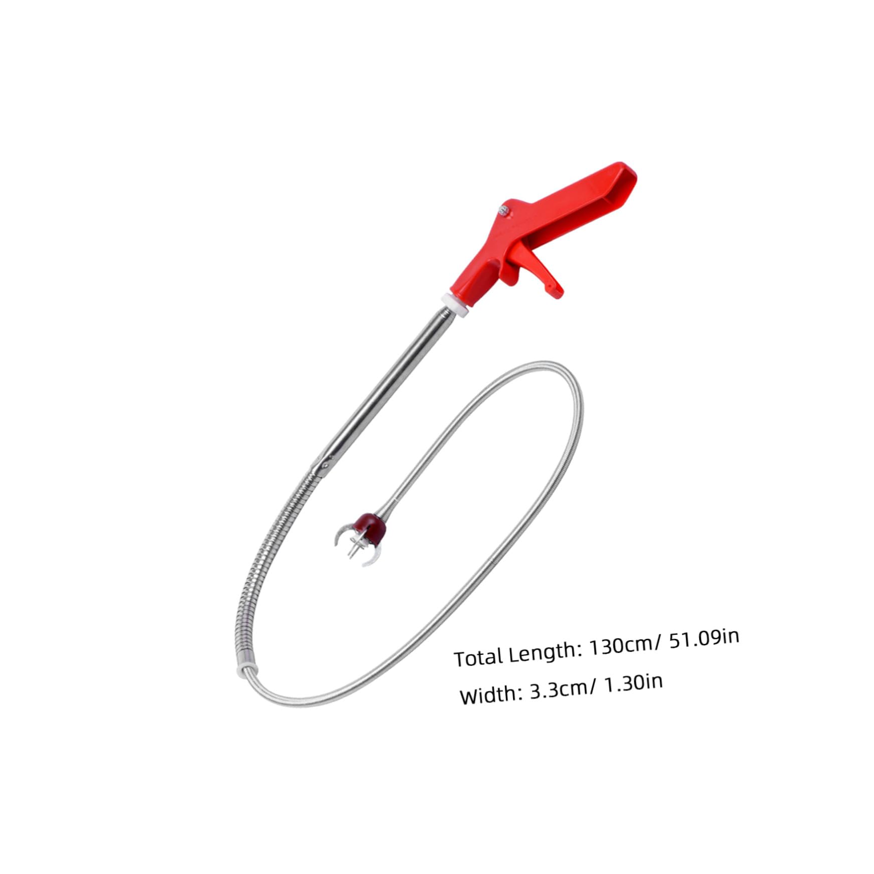 Genérico Herramienta de Dragado para Inodoro de 130 Cm Pinza de Cuatro Garras Flexible, Removedor de Obstrucciones para Tuberías y Desagües en Baño y Cocina