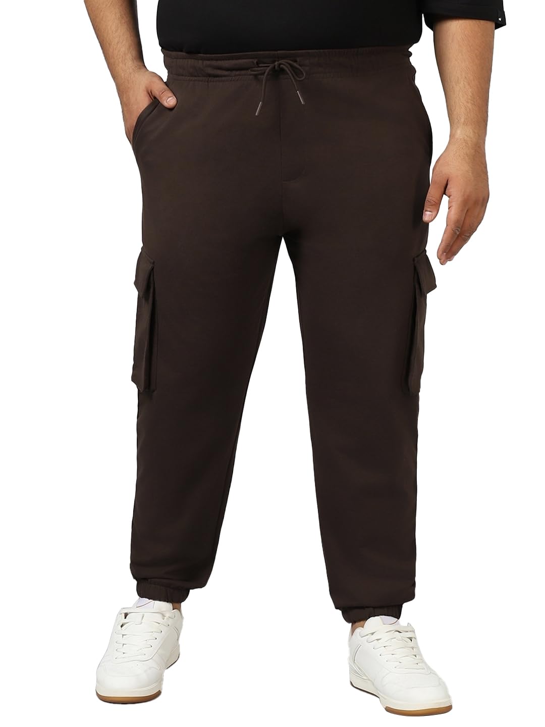 bewakoof Men's Mid Rise Air 1.0 Terry Solid Oversized Fit Plus Size Joggers-picture-25