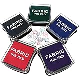 Stamp Pad, Fabric Ink Pad Stamps Set, 5 Colors Non-Toxic Pigment Ink Pad for Stamps, Rubber Stamps,