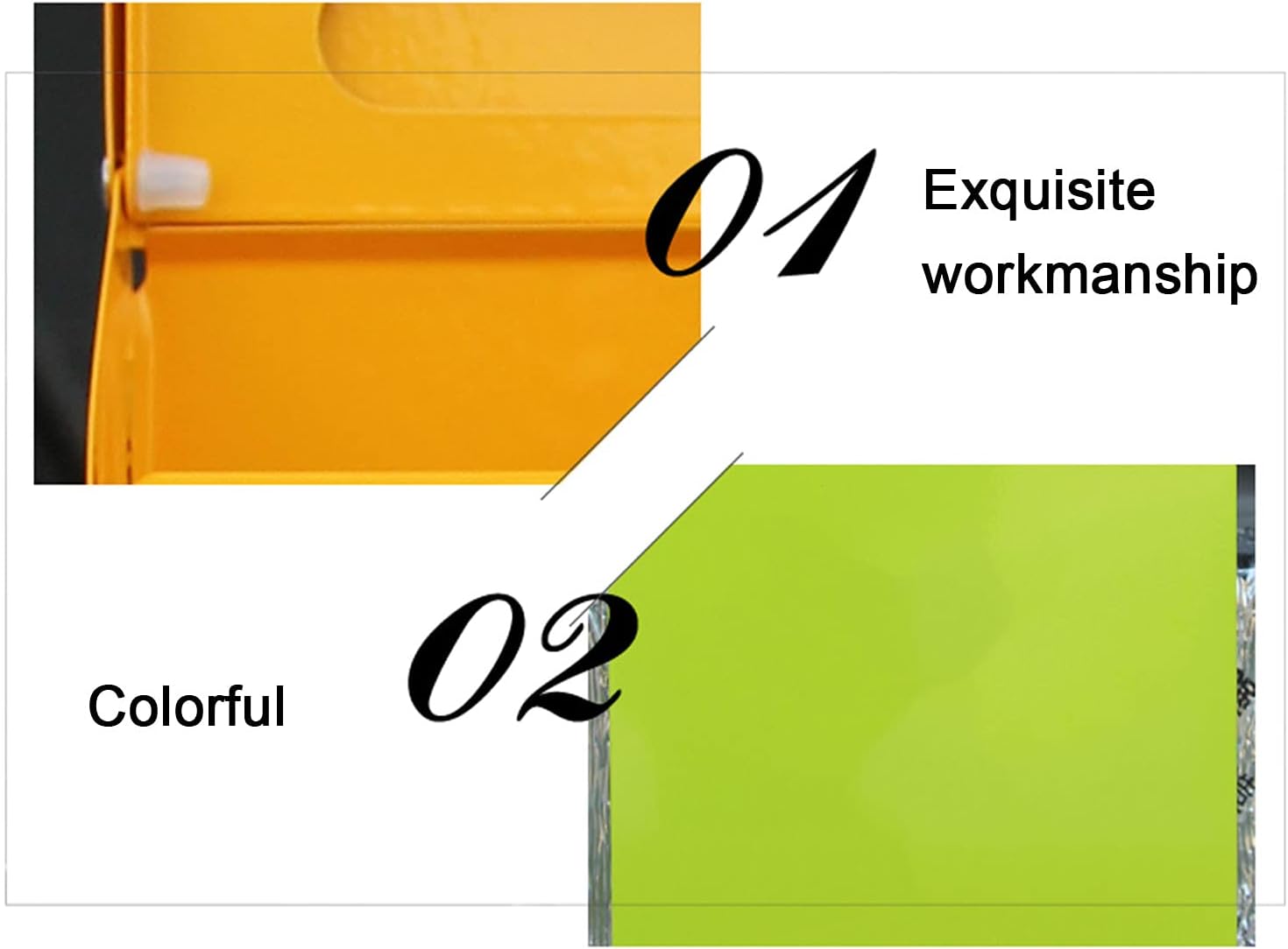 Letter Box,Postbox,Mail Boxes Postbox with Key Lock Large Capacity, Wall Mount Mailbox Letterbox, Country House Outdoor Home Decoration Post Drop Box (Color : Yellow)