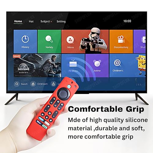 Image of SHOPOFLUX Silicone Tv Remote Cover Compatible with Amazon Basics Smart LED TV Remote Protective Cover [Remote NOT Included] (Red)