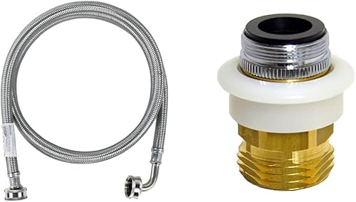 Certified Appliance Accessories Manguera para lavadora, 6 pies, núcleo de PVC con acero inoxidable trenzado de alta calidad, plata/peltre, WM72SSL y