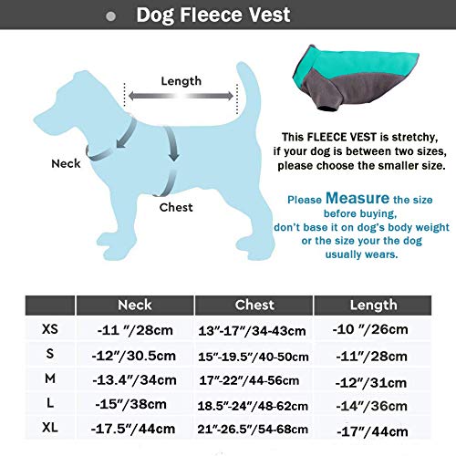Hundesweatshirt Stretch Fleece Mantel Warme Hundejacke Pullover für kleine und mittlere Hunde Haustier Winterkleidung für drinnen und draußen tragen, Grün, M