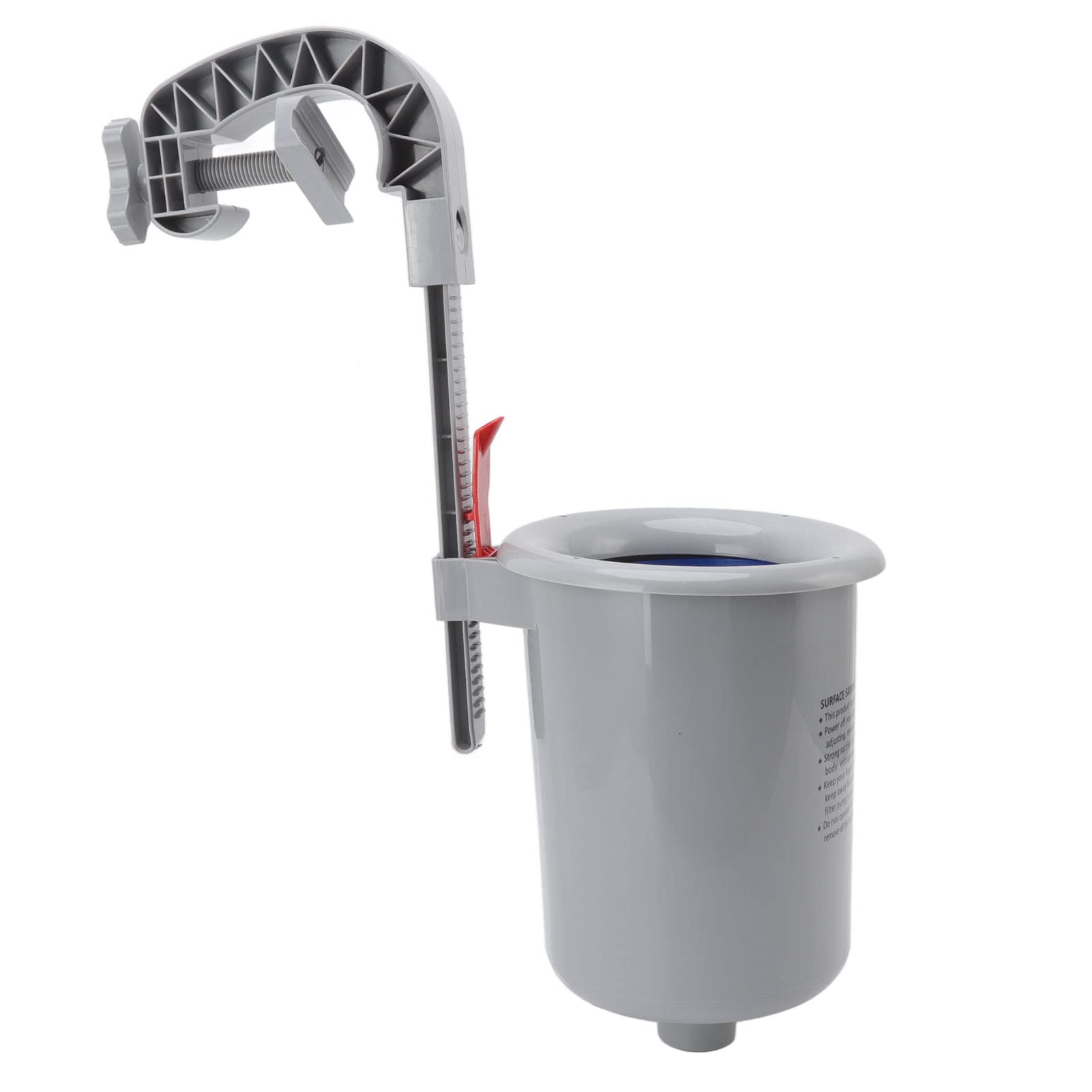 Skimmer para Superficie de Piscina, Colector Automático de Desechos de Piscina Montado en la Pared de Plástico Gris, Cesta de Filtro Extraíble, 24 X 15,8 Cm, para Limpieza de Superficie de