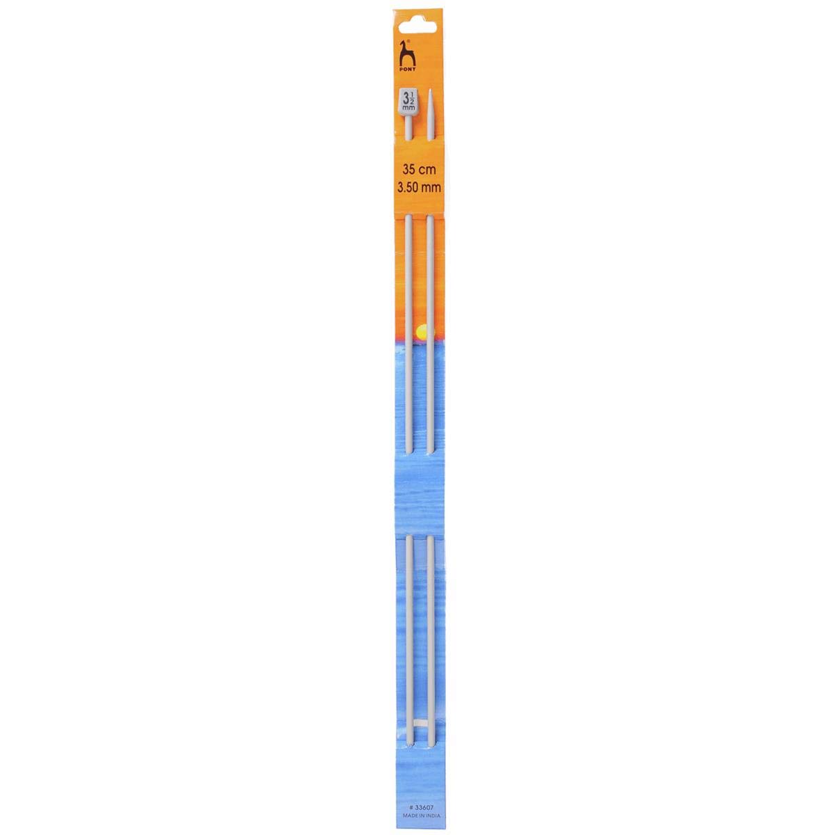 Crafty Capers White Pony Metal Knitting Pins/ Knitting Needles 35Cm Long - 3.50Mm
