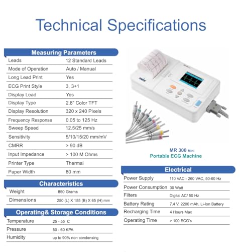 Image of Maestros MR 300 mini Three Channel ECG Machine (Made in India)