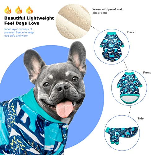 Lovinpet Dog Pjs 10Lb Dog - Upgraded Lightweight Flannel Dog Warm Apparel, Skin-Friendly Fabric Wildlife Elephant Blue Prints Dog Clothes For Small To Medium To Large Dog Breeds,Xs #TOP1