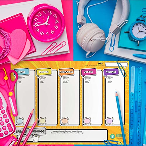 Planificateur hebdomadaire et mensuel A4 | Weekly Planner | Organisateur de tâches quotidiennes (bande dessinée A4) – vue 3