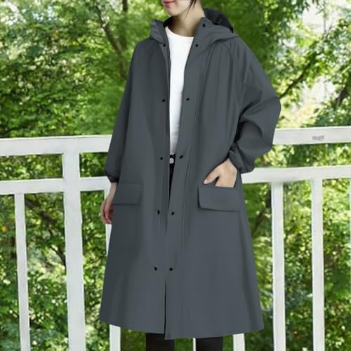 Veste d'extérieur imperméable et ample avec capuche longue de qualité supérieure