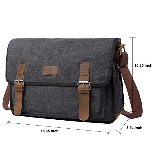 Canvas Messenger Bag Briefcase Bookbag Satchel Shoulder Crossbody Sling Working Bags - Thumbnail 2