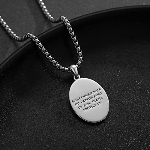 925 Sterling Silver Patron Saint Medal Necklace Catholic Protection Pendant Amulet Religious Jewelry for Men Women3