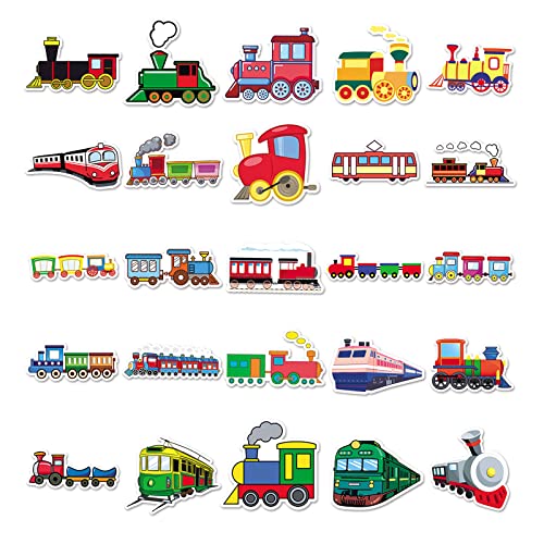 Train Stickers for Laptop(50 PCS),Gift for Children Teens Adults Girl Boys,Waterproof Stickers for Water Bottle,Train Vinyl Stickers for Scrapbook,Skateboard,Bike,Phone,Dairy - Image 3