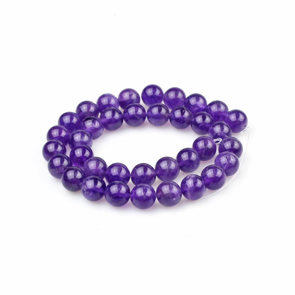 MJDCB Natural Round Stone Beads Purple Crystal 12mm Amethyst Loose Gemstone Beads for Jewelry Making Bracelet Necklace 30pcs - Image 2