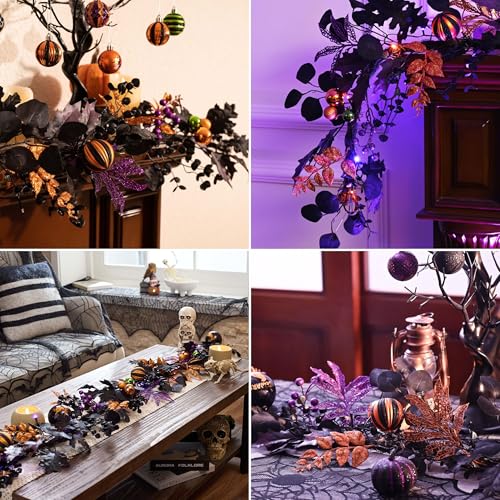 Guirnalda de Halloween con calabazas preiluminadas para centro de mesa de fiesta 4