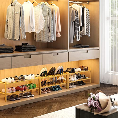 Viewcare 9-Tier Bamboo Shoe Rack For Entryway, Stackable | Foldable | Natural, Free Standing Shoe Racks For Hallway Closet #TOP2