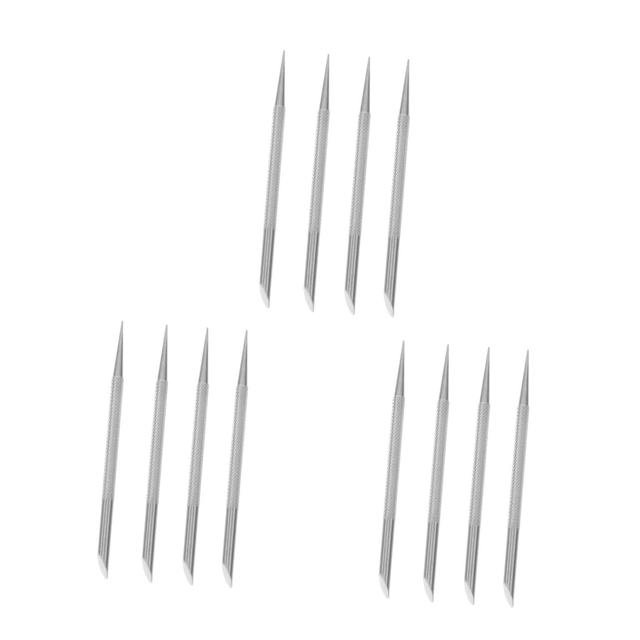 BELLIFFY 4Pcs Stainless Steel Cuticle Pusher Dual Head Nail for Cuticle Removal and Nail Care for Natural