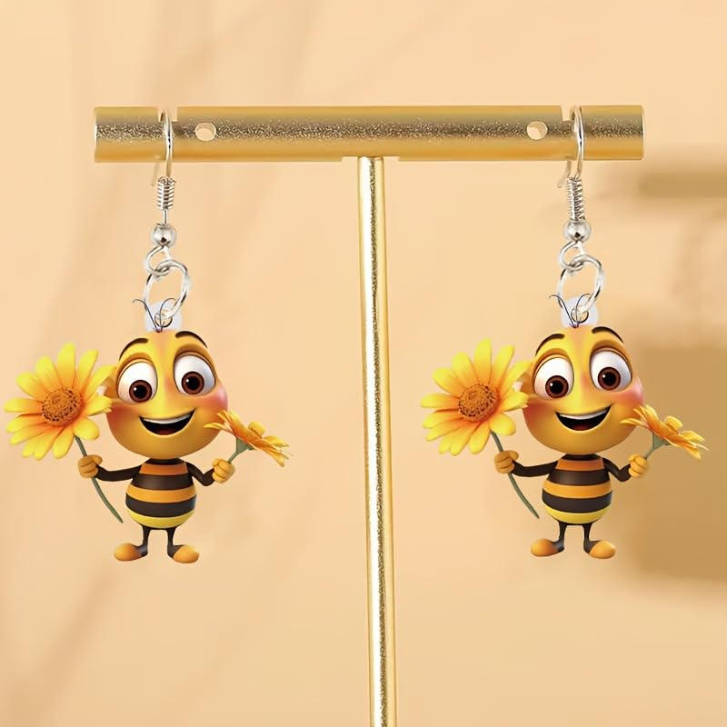 Eleganti orecchini a perno da donna, a forma di margherita, delicati girasoli e ape, eleganti gioielli floreali da indossare tutti i giorni, ideali per occasioni speciali o abiti casual, con