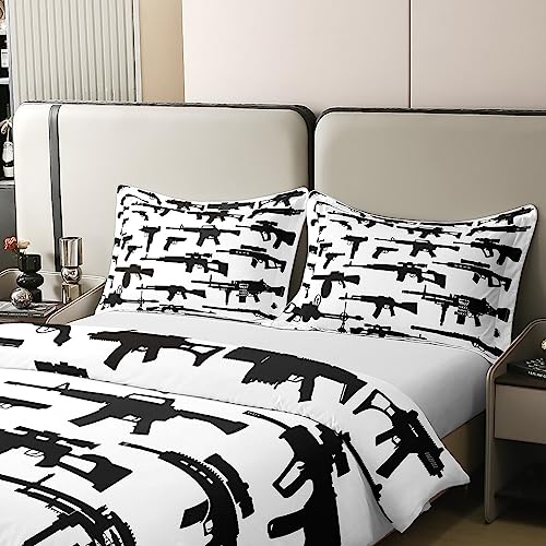 Funda de edredón de armas 100% algodón tamaño individual ropa de cama 2 piezas con almohada 5