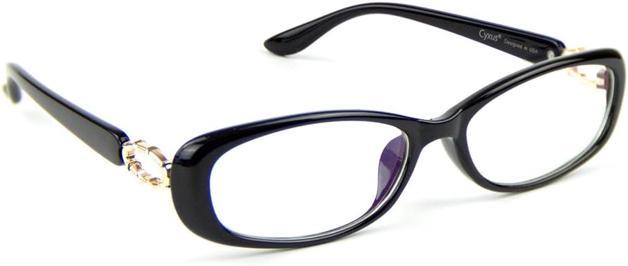 Cyxus Oval Eyeglasses Frame Women Clear Lens Blue Light Blocking Glasses Eyewear Ultra Light Computer Glasses Non-prescription