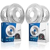 Detroit Axle - 4pc Brake Rotors for Ford 2019-2023 Ranger Drilled and Slotted Disc Brake Rotors 2020 2021 2022 Replacement : 12.24