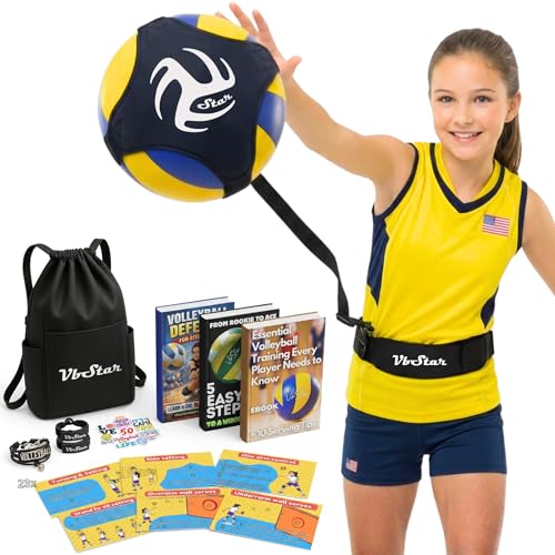VbStar Volleyball Training Equipment Aid - Practice Your Serving Setting & Spiking with Ease Great Solo Serve & Spike Trainer for Beginners & Pro Perfect Volleyball Gift