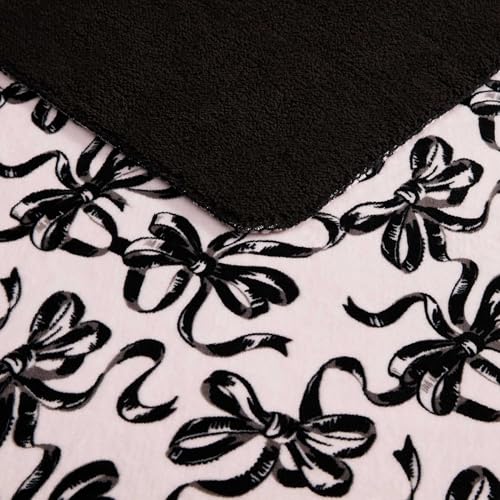 Image of Betsey Johnson - King Size Blanket, Soft Plush Bedding with Cozy Sherpa Reverse, Blanket for Couch or Bed, Lightweight for All Seasons (Ballet Bows Black)