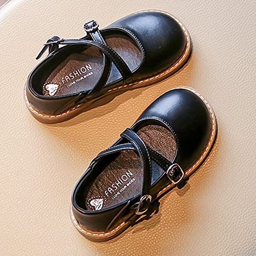 Boots for Girls Children Casual Shoes Girls Round Toe Flat Sole Thick Sole Solid Double Buckle Casual4
