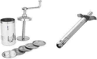 Unlock Chakli Maker/Idiyappam Press/Murukku Machine/Sev Machine with 6 Jali & Stainless Steel Regular Gas Lighter for Kitchen Stove