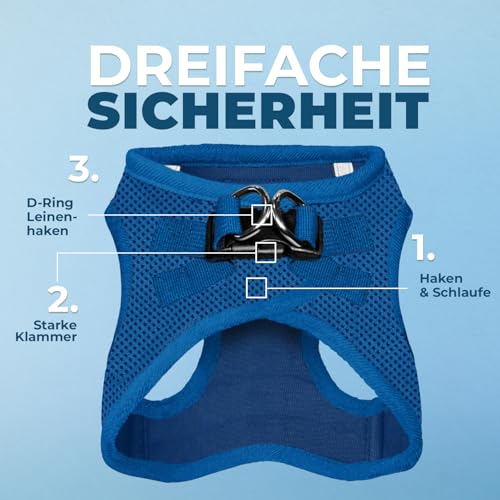 Voyager Step-In Air Hundegeschirr by Best Pet Supplies - All Weather Mesh Step in Vest Harness für kleine und mittlere Hunde, Königsblau, size L - Brust 45-52 cm
