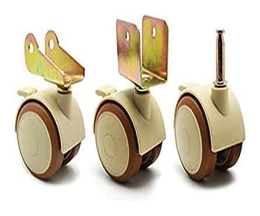 Bürorollen Plattenrollen 2-Zoll-Rollenbettrolle Gummi Silent Caster Stuhlrolle Rolle mit Bremsrädern Möbelstützbeinrollen (Größe: 22 mm2) ()