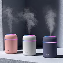 h2o USB Portable Mini Humidifier & Air Purifier Ultrasonic Cool Mist Humidifier with Colour Changing Light for Room, Car & Office Portable Room Air Purifier (Multicolor)
