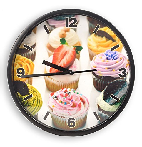 AVENUELAFAYETTE Horloge Pendule Murale Cuisine Gâteau/Cupcake (Plusieurs Cupcakes)