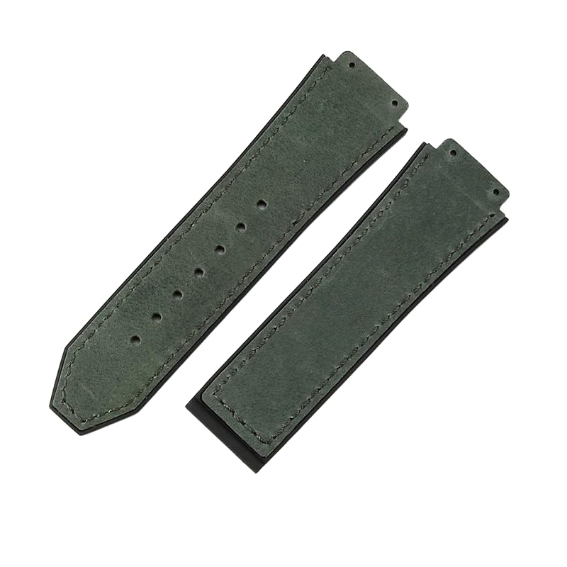 26 x 19mm Men's Genuine Leather Watch Band Rubber Replacement Watch Strap Accessory for Hublot Classic Fusion
