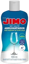 Jimo Secante Abrilhantador Máquina Lava Louça Brilho Mais Intenso Sem Resíduos 100ml Sem Macnhas Taças Vidros Brilhosos Panelas Colher Faca Secagem Rápida